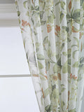 Red Floral Sheer Curtains for Living Room