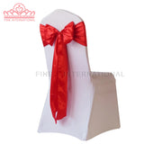 Red satin chair sash for wedding...