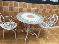 Retail High Quality Foldable Patio Mosaic Table And Chairs Bistro Furniture Set