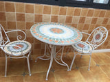 Retail High Quality Foldable Patio Mosaic Table And Chairs Bistro Furniture Set