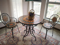 Retail High Quality Foldable Patio Mosaic Table And Chairs Bistro Furniture Set