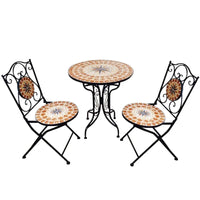 Retail High Quality Foldable Patio Mosaic Table And Chairs Bistro Furniture Set