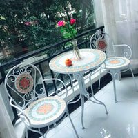 Retail High Quality Foldable Patio Mosaic Table And Chairs Bistro Furniture Set