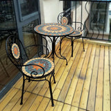 Retail High Quality Foldable Patio Mosaic Table And Chairs Bistro Furniture Set