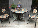 Retail High Quality Foldable Patio Mosaic Table And Chairs Bistro Furniture Set