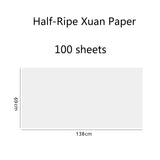 Rice Paper Half-Ripe Xuan Paper Calligraphy Running Regular Cursive Script Writing Raw Ripe Xuan Paper for Chinese Ink Painting