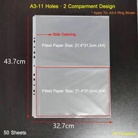 Ring Binder Folder A3 Sheet Protectors Transparent PVC Bag A2 A4 Paper Organizer Document Bag A5 Clear File Bag For Documents