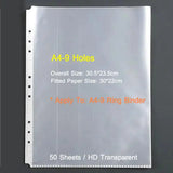 Ring Binder Folder A3 Sheet Protectors Transparent PVC Bag A2 A4 Paper Organizer Document Bag A5 Clear File Bag For Documents