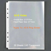 Ring Binder Folder A3 Sheet Protectors Transparent PVC Bag A2 A4 Paper Organizer Document Bag A5 Clear File Bag For Documents