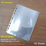 Ring Binder Folder A3 Sheet Protectors Transparent PVC Bag A2 A4 Paper Organizer Document Bag A5 Clear File Bag For Documents