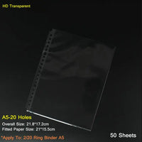 Ring Binder Folder A3 Sheet Protectors Transparent PVC Bag A2 A4 Paper Organizer Document Bag A5 Clear File Bag For Documents