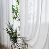 S Folds Waves Curtains Super Soft Snow Pure White Window Tulle Curtains for Living Room Big Chiffon Sheer Voile Bedroom Ripple