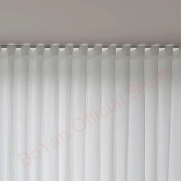 S Folds Waves Curtains Super Soft Snow Pure White Window Tulle Curtains for Living Room Big Chiffon Sheer Voile Bedroom Ripple