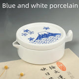 AOOKMIYA Ceramic with Lid  Ink Plate  White Porcelain  Calligraphy Ink Plate  Painting PalettePen Shelving Brush Painting Supplies