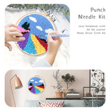 AOOKMIYA Punch Needle Embroidery Starter Kits Punch Needle Tool Threader Fabric Embroidery Hoop Yarn Rug Punch Needle 20x20cm Diy Gift