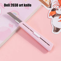 Deli 2038 Art Utility Knife Pen Knife Express Box Knife Paper Cutter Craft Wrapping Refillable Blade Stationery Office School