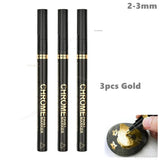 AOOKMIYA 3/2/1pcs Chrome Mirror Marker Pen 2mm DIY Reflective Paint Pens Mirror Markers Chrome SILVER Marker Car Styling Art Craftwor