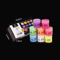 AOOKMIYA 8-color Luminous Acrylic Paints Set Hand-painted Graffiti Diy Water-based Luminous Paint Luminous Clothes Shoes Bag Paint