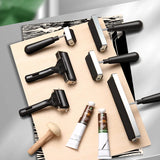 AOOKMIYA 3-pack Printmaking Brayers Brayer Rollers for Crafting,Hard Rubber,Ink Paint Brush for Wallpapers Stamping Gluing Application