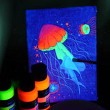 AOOKMIYA 8-color Luminous Acrylic Paints Set Hand-painted Graffiti Diy Water-based Luminous Paint Luminous Clothes Shoes Bag Paint