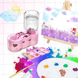 AOOKMIYA Paintbrush Brush Cleaner Paint Palette Push Drain Automatic Brush Cleaner Painting Supplies Art Brush Washer for Paint Acrylic