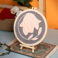 AOOKMIYA DIY Punch Needle Embroidery Kit with Yarn Floral Pattern Starter Kit Magic Tufting Set Poking Cross Stitch Tools For Knitting