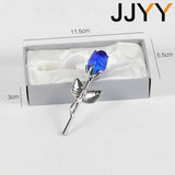 AOOKMIYA Valentines Day Gift Crystal Glass Rose Flower Figurines Craft Favors Lovers Gift Souvenir Wedding Decoration Ornaments Gift Box