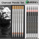 AOOKMIYA 12pcs Marie's White Charcoal Pencils Set,Sketch Highlight Pencils,for Sketching,Shading,Blending,Supplies for Beginners,Artists
