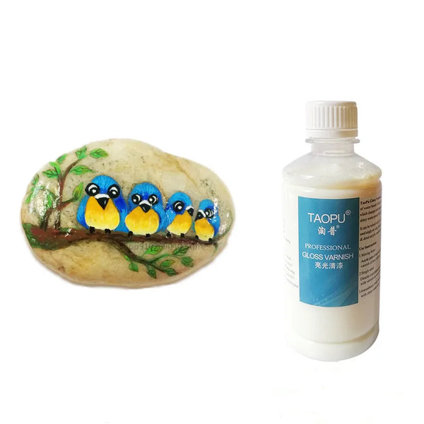 AOOKMIYA 250ML/bottle Water-based Glazing Oil Water-based Protective Varnish for Acrylic Stone Painting Seal Super Light Clay Varnish