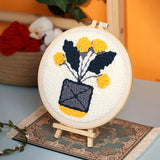 AOOKMIYA DIY Punch Needle Embroidery Kit with Yarn Floral Pattern Starter Kit Magic Tufting Set Poking Cross Stitch Tools For Knitting