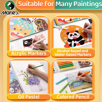 AOOKMIYA Marie's Acrylic Marker Pad,30 Sheets White and Black 32 lb/120 gsm Drawing Papers,Bleedproof Sketchbook for Alcohol Markers