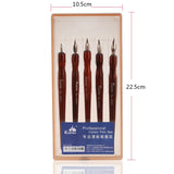 AOOKMIYA 5pcs Comic Pen Dip Pen Set Wooden Fountain Pen Holder G/D/whistle/round Nib Student Animation Painting Special Art Supplies
