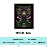 AOOKMIYA Dandelion cross stitch kit cute cartoon 14ct black canvas cloth cotton embroidery DIY handmade kitchen accessories