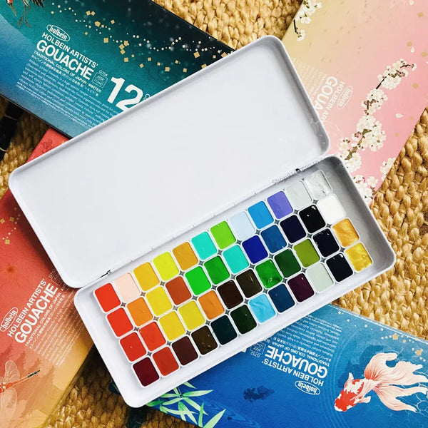 AOOKMIYA Holbein New Ancient Color Watercolor Paint 48 Colors 1ML Sub-pack Opaque Four Seasons Series Aquarelle Nail Art Supplies