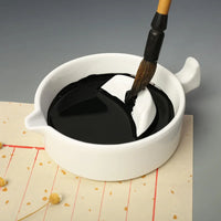 AOOKMIYA Ceramic with Lid  Ink Plate  White Porcelain  Calligraphy Ink Plate  Painting PalettePen Shelving Brush Painting Supplies