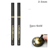 AOOKMIYA 3/2/1pcs Chrome Mirror Marker Pen 2mm DIY Reflective Paint Pens Mirror Markers Chrome SILVER Marker Car Styling Art Craftwor