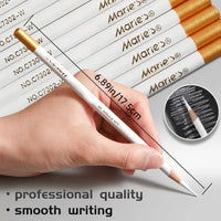 AOOKMIYA 12pcs Marie's White Charcoal Pencils Set,Sketch Highlight Pencils,for Sketching,Shading,Blending,Supplies for Beginners,Artists