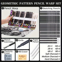 AOOKMIYA Marie's 30pcs Sketching Pencil Set,Sketch Charcoal Pencils Tools All-in-One Storage Organizer for Drawing for Artist and Adults