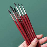 AOOKMIYA 3pcs Paint Brush Set Watercolor Brush Red Fat Man Bionic Squirrel Hair Brush Hook Line Pen Beginner Painting Art Supplies
