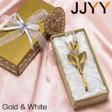 AOOKMIYA Valentines Day Gift Crystal Glass Rose Flower Figurines Craft Favors Lovers Gift Souvenir Wedding Decoration Ornaments Gift Box
