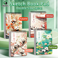 AOOKMIYA Marie's 9x12in Art Sketch Book Pad,1pc A4 108lb/160gsm 60 Sheets Pad with Double-Side Spiral Bound for Painting,Sketching,Marker