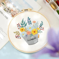 AOOKMIYA Flower Starter Kit DIY Cross For Beginner Plant Sewing Art Craft Painting Home Decor Embroidery Set Handmade Gifts