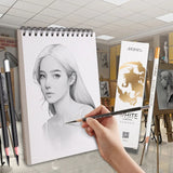 AOOKMIYA 12pcs Marie's White Charcoal Pencils Set,Sketch Highlight Pencils,for Sketching,Shading,Blending,Supplies for Beginners,Artists