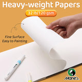 AOOKMIYA Marie's Acrylic Marker Pad,30 Sheets White and Black 32 lb/120 gsm Drawing Papers,Bleedproof Sketchbook for Alcohol Markers