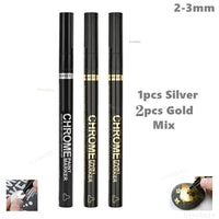 AOOKMIYA 3/2/1pcs Chrome Mirror Marker Pen 2mm DIY Reflective Paint Pens Mirror Markers Chrome SILVER Marker Car Styling Art Craftwor