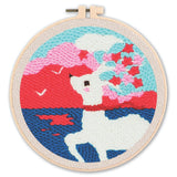 AOOKMIYA Punch Needle Embroidery Starter Kits Punch Needle Tool Threader Fabric Embroidery Hoop Yarn Rug Punch Needle 20x20cm Diy Gift
