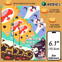AOOKMIYA Marie's Acrylic Marker Pad,30 Sheets White and Black 32 lb/120 gsm Drawing Papers,Bleedproof Sketchbook for Alcohol Markers