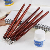 AOOKMIYA 5pcs Comic Pen Dip Pen Set Wooden Fountain Pen Holder G/D/whistle/round Nib Student Animation Painting Special Art Supplies