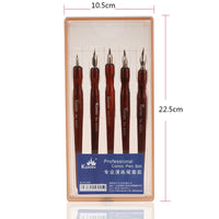 AOOKMIYA 5pcs Comic Pen Dip Pen Set Wooden Fountain Pen Holder G/D/whistle/round Nib Student Animation Painting Special Art Supplies