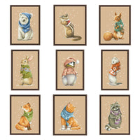 AOOKMIYA White bear cross stitch kit cute animal18ct 14ct 11ct flaxen linen fabric cloth cotton thread embroidery DIY handmade home decor